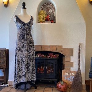 Gray crushed velvet dress